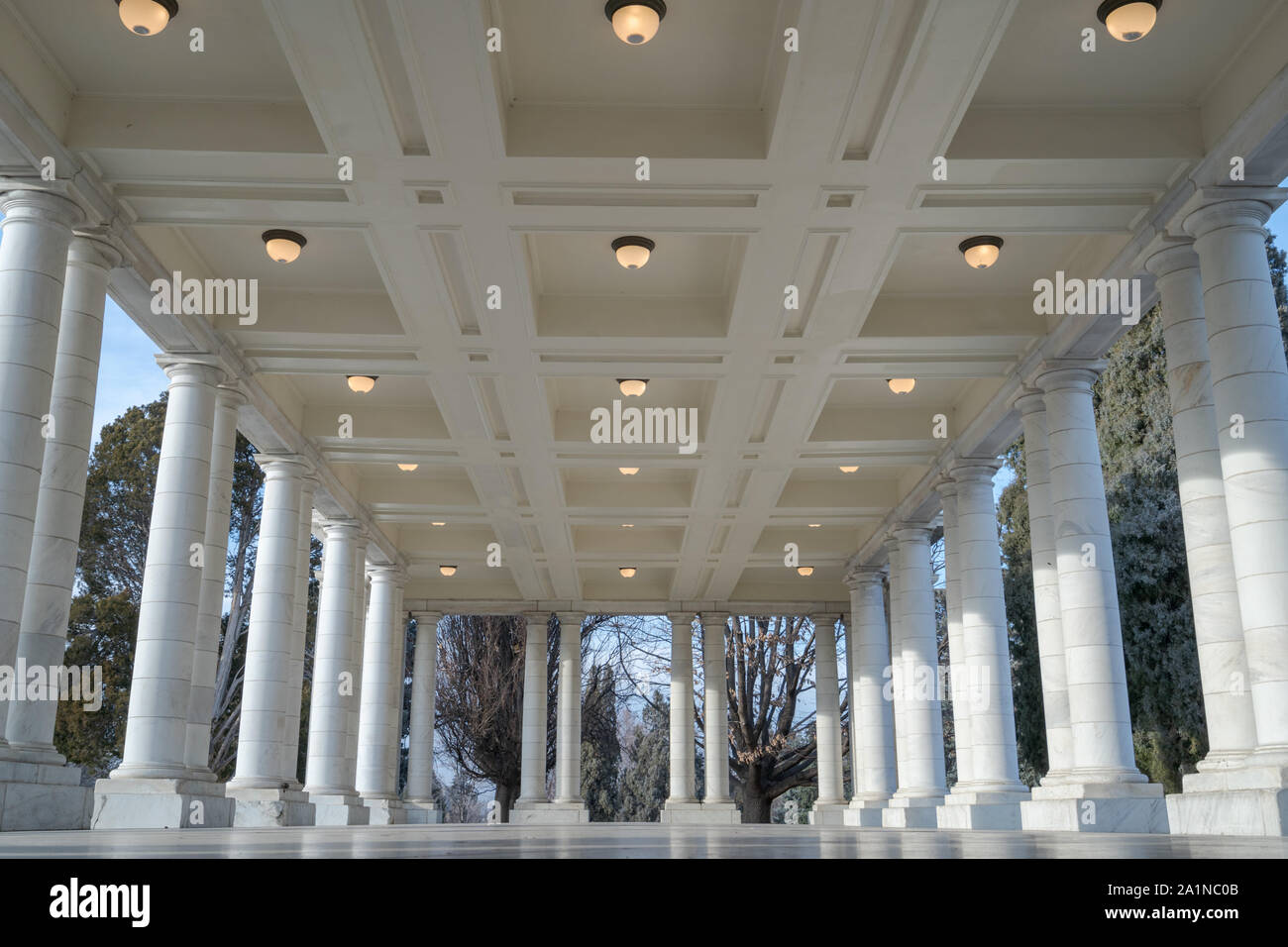 Low angle view of Cheesman Park Pavilion in Denver. Stock Photo