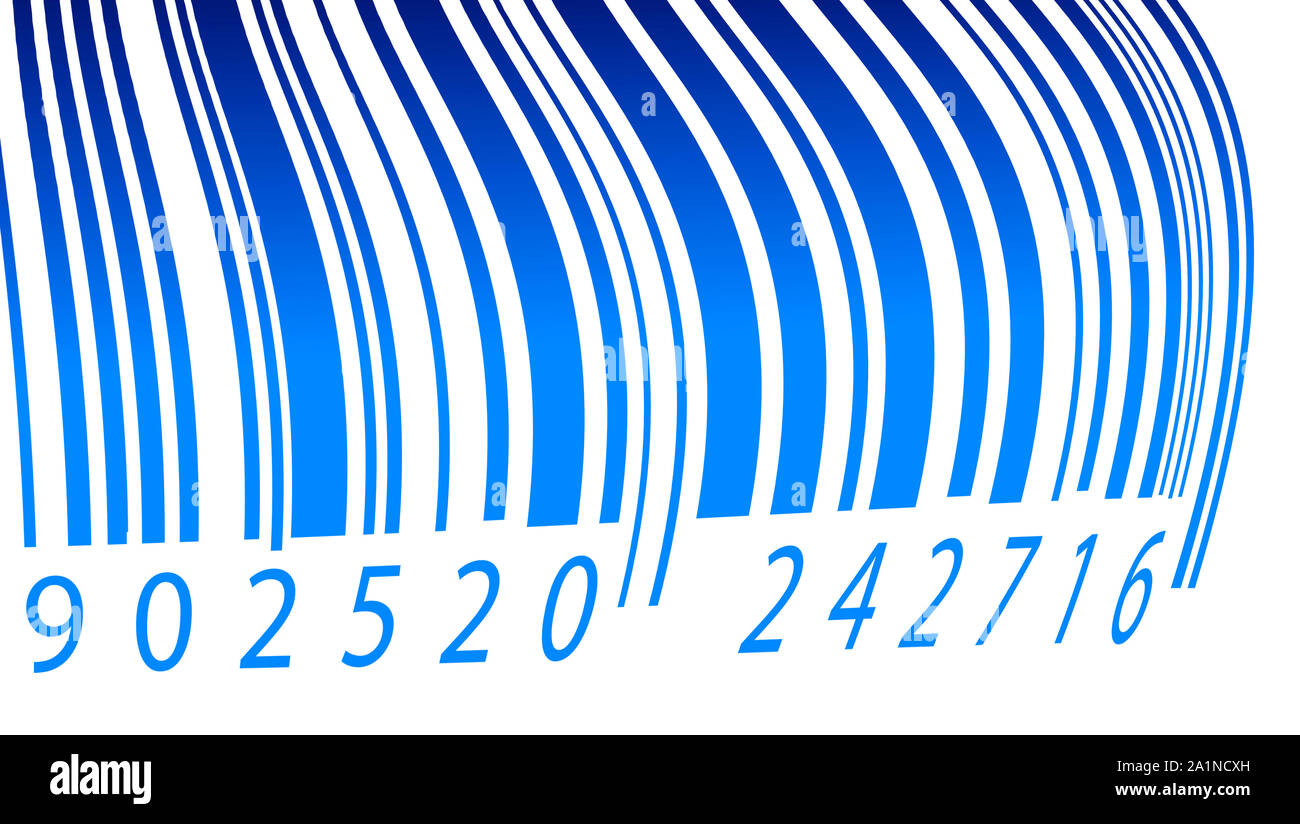 Bar code label in color light,2D digital art Stock Photo