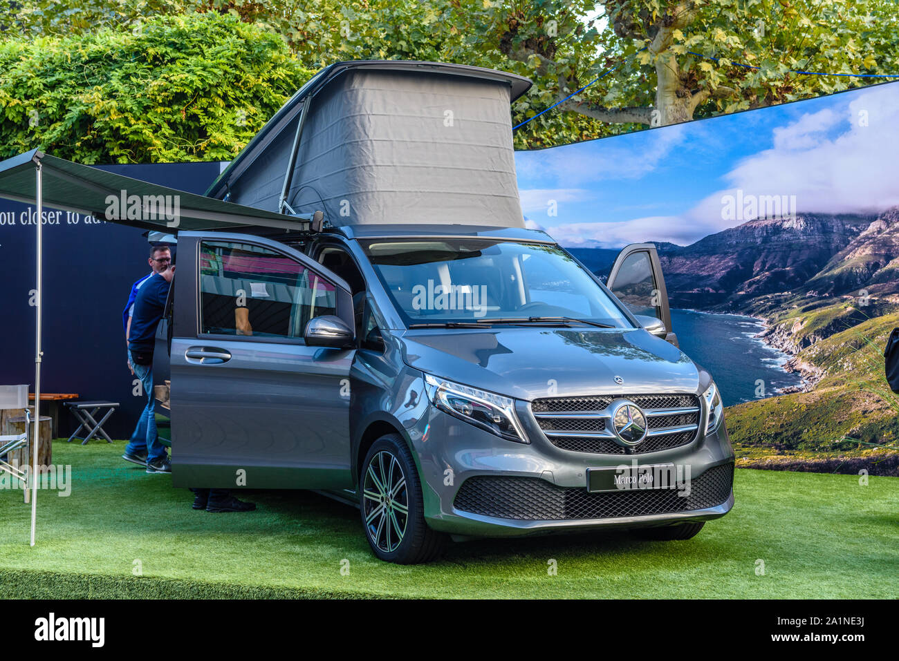 FRANKFURT, GERMANY - SEPT 2019: steel gray MERCEDES-BENZ MARCO POLO light  commercial minivan caravan, IAA International Motor Show Auto Exhibtion  Stock Photo - Alamy