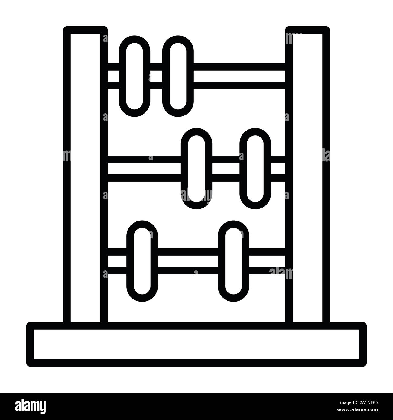 Abacus Icon, Vector Illustration, Business Outline Stock Vector