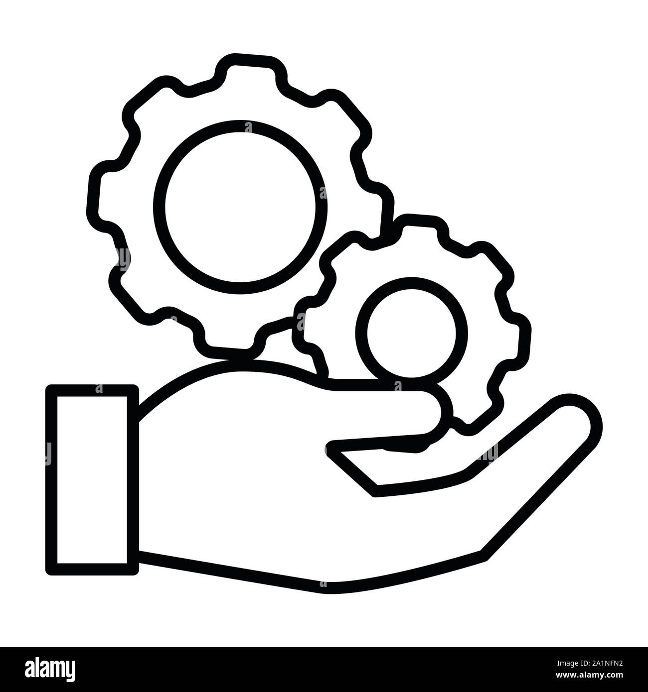 Gear Icon, Vector Illustration, Business Outline Stock Vector Image ...