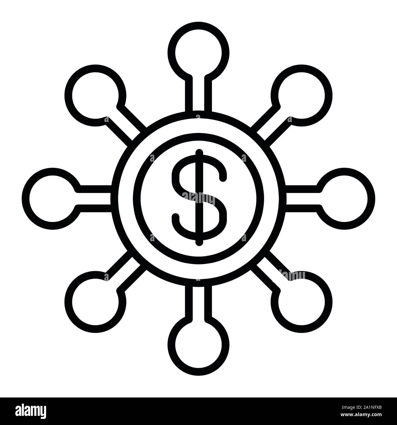 Money Icon, Vector Illustration, Business Outline Stock Vector