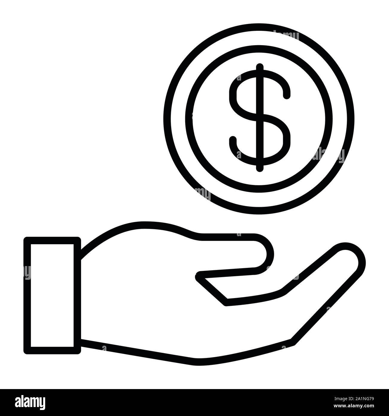 Money Icon, Vector Illustration, Business Outline Stock Vector Image ...