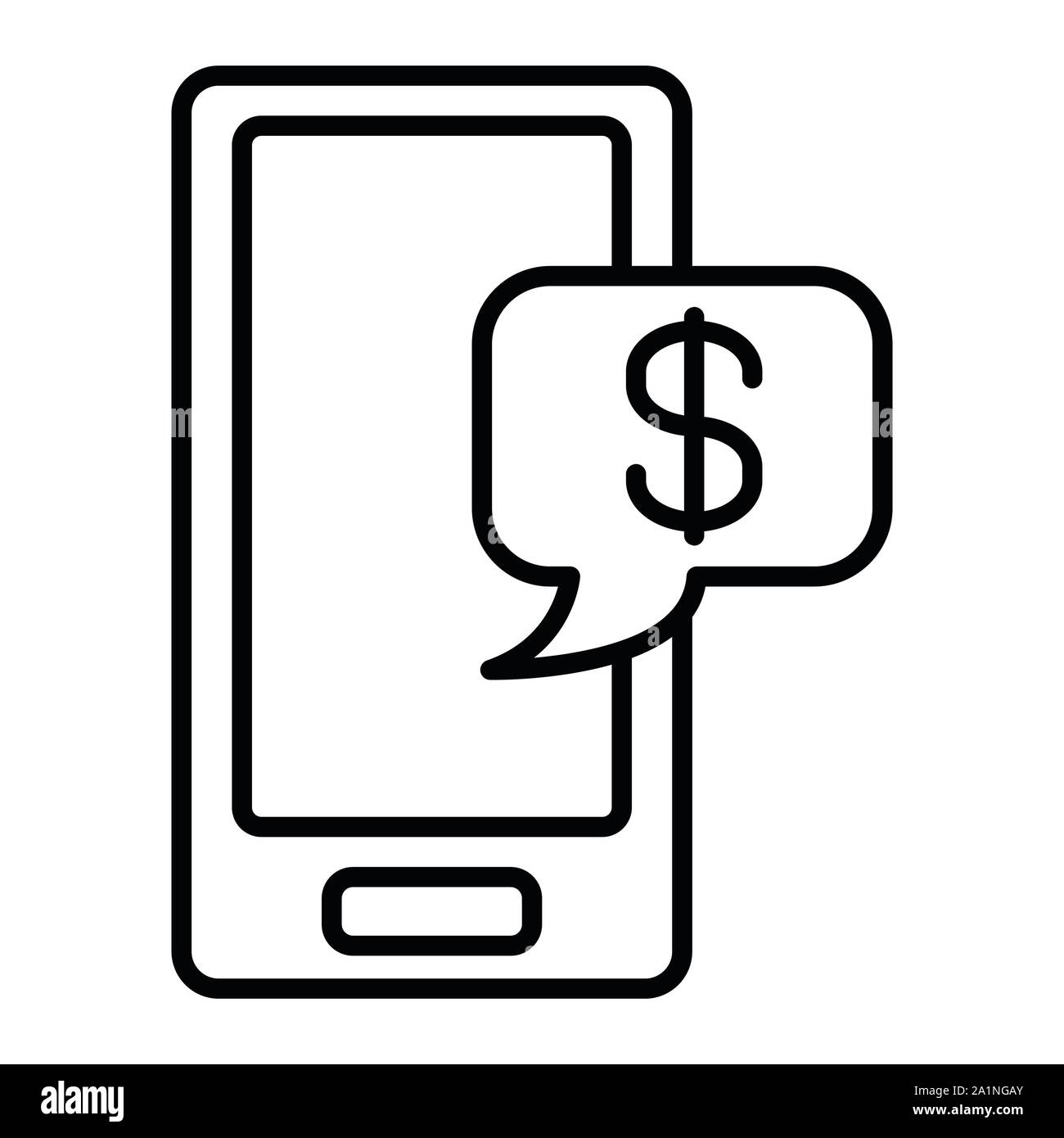 Phone Icon, Vector Illustration, Business Outline Stock Vector