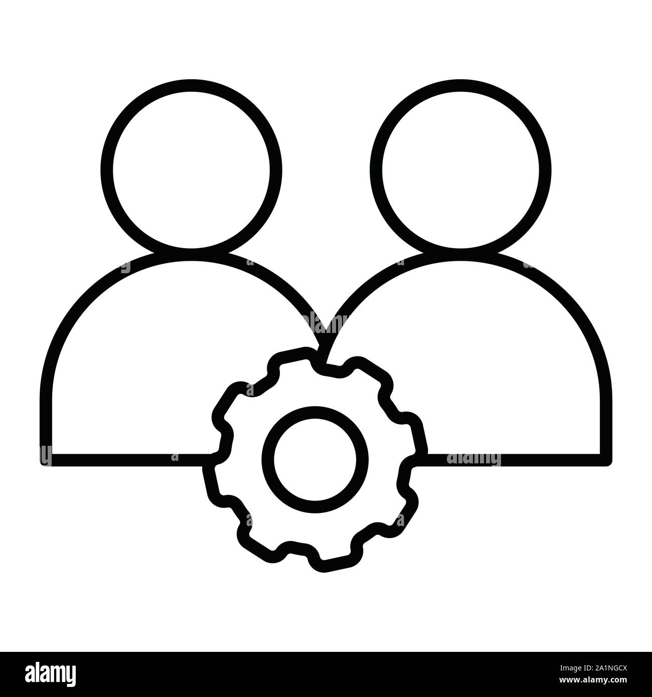 Team Icon, Vector Illustration, Business Outline Stock Vector