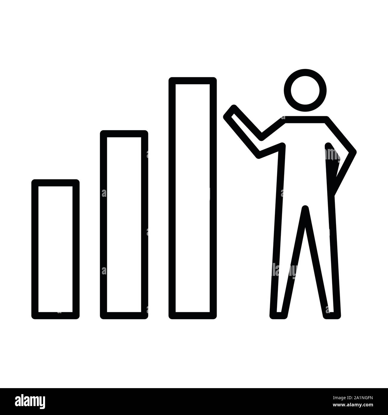 Chart Icon, Vector Illustration, Business Outline Stock Vector Image ...