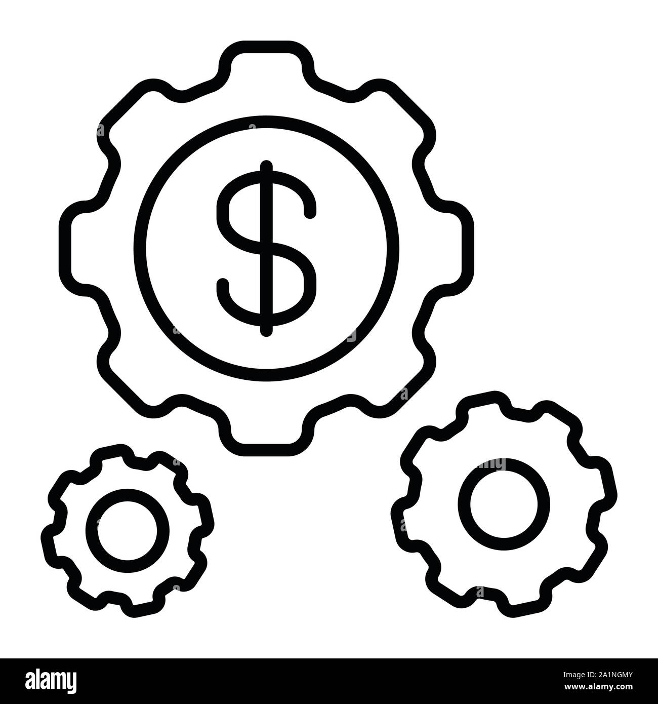 Gear Icon, Vector Illustration, Business Outline Stock Vector Image ...