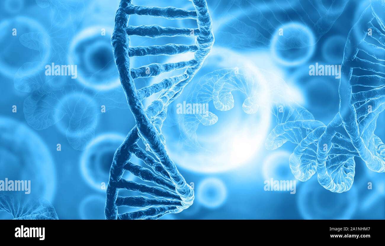 Human DNA with science background. 3d illustration Stock Photo - Alamy