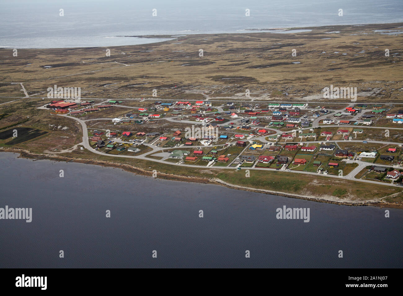 Aerial view of Stanley East Falkland Falkland Islands Stock Photo Alamy