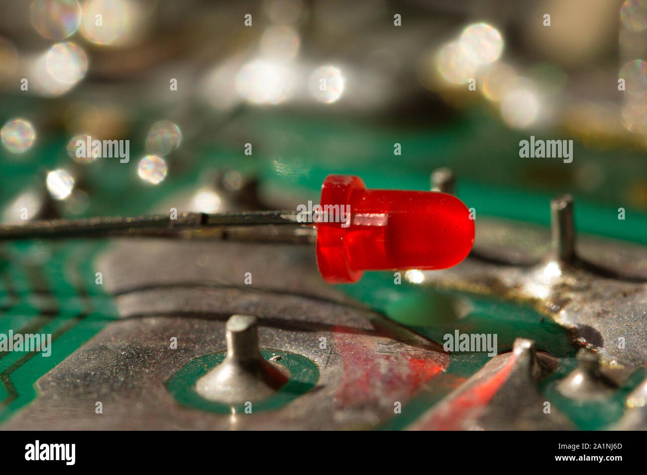 Close - up of a chip in an integrated circuit, macro Stock Photo