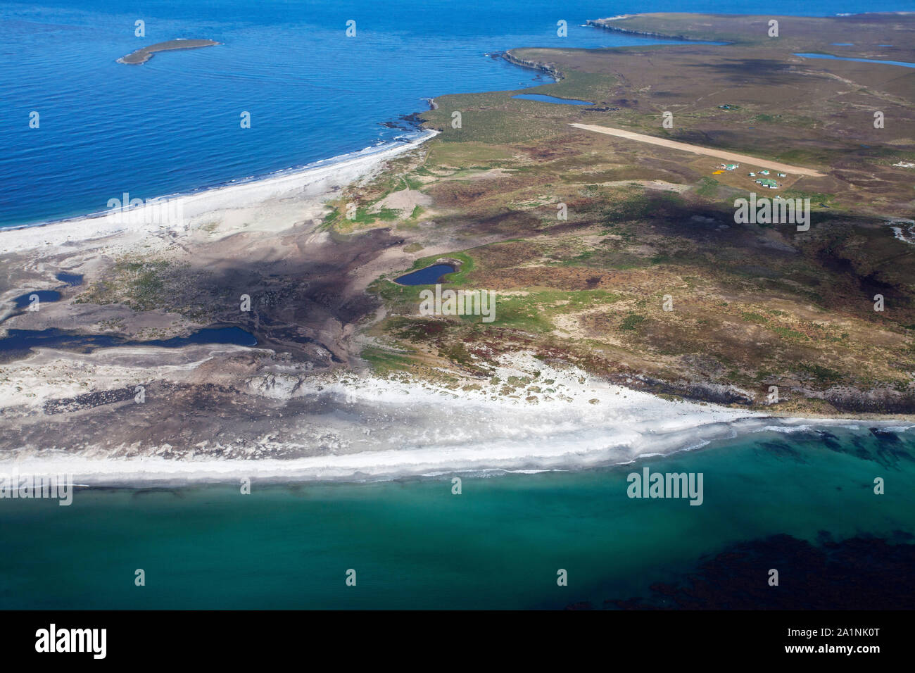 Aerial View Of Part Of Sealion Island Falkland Islands British Overseas