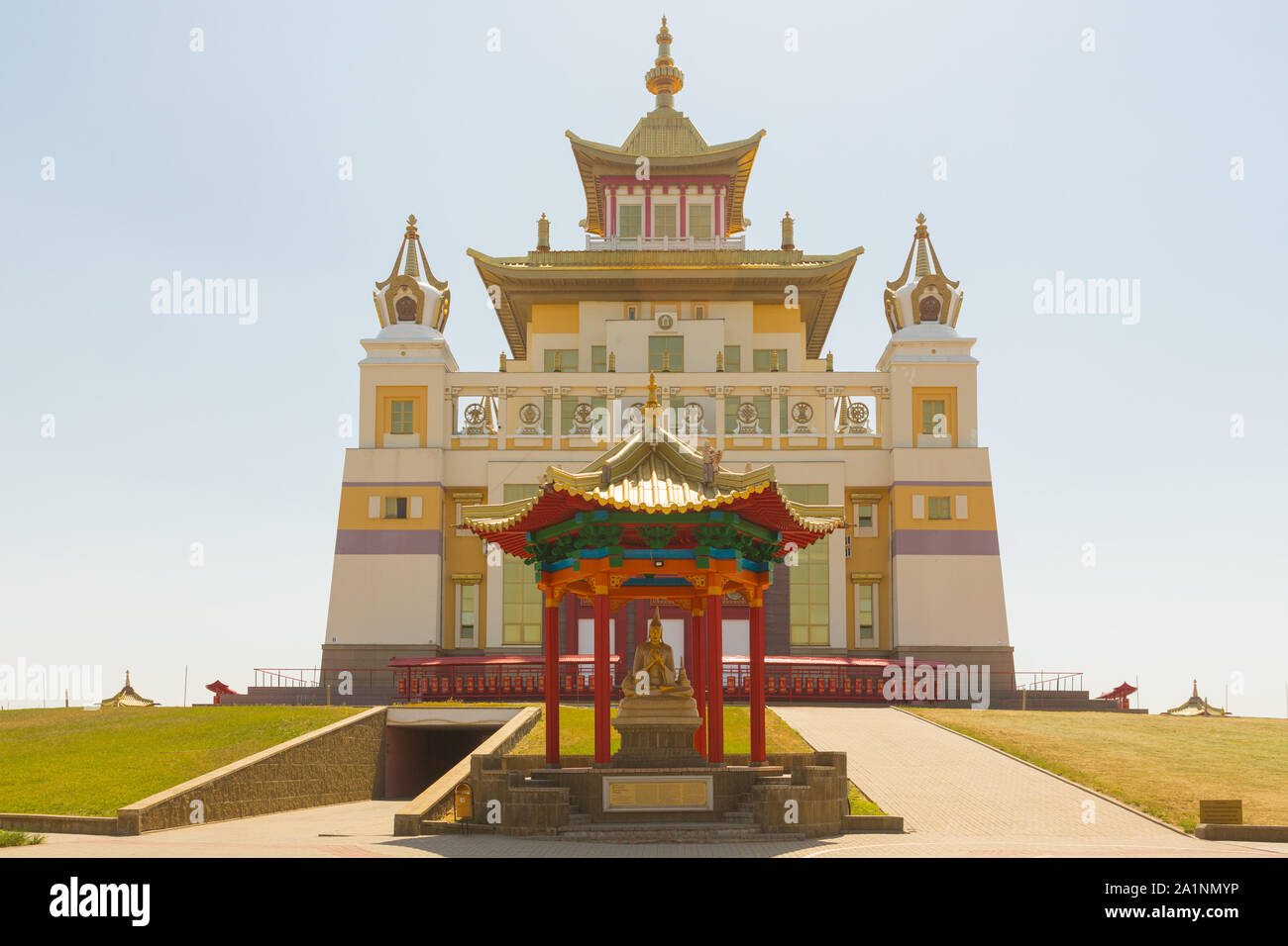 Buddhist temple Golden Abode of Buddha Shakyamuni in Elista, Republic of Kalmykia Stock Photo