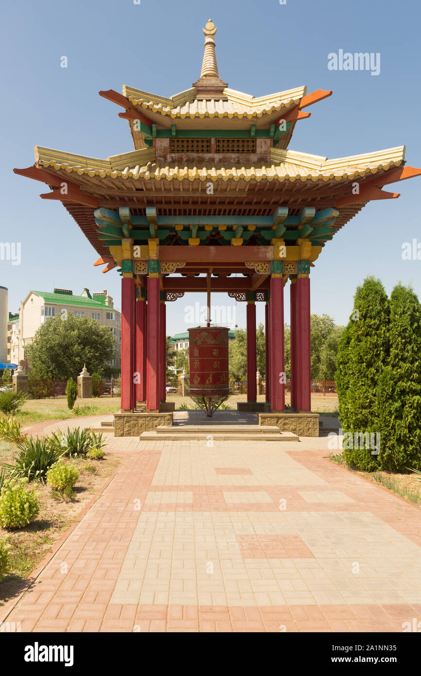 Buddhist temple Golden Abode of Buddha Shakyamuni in Elista, Republic of Kalmykia Stock Photo