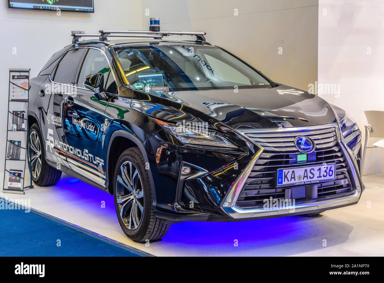 FRANKFURT, GERMANY SEPT 2019 black LEXUS NX SUV autonomous self