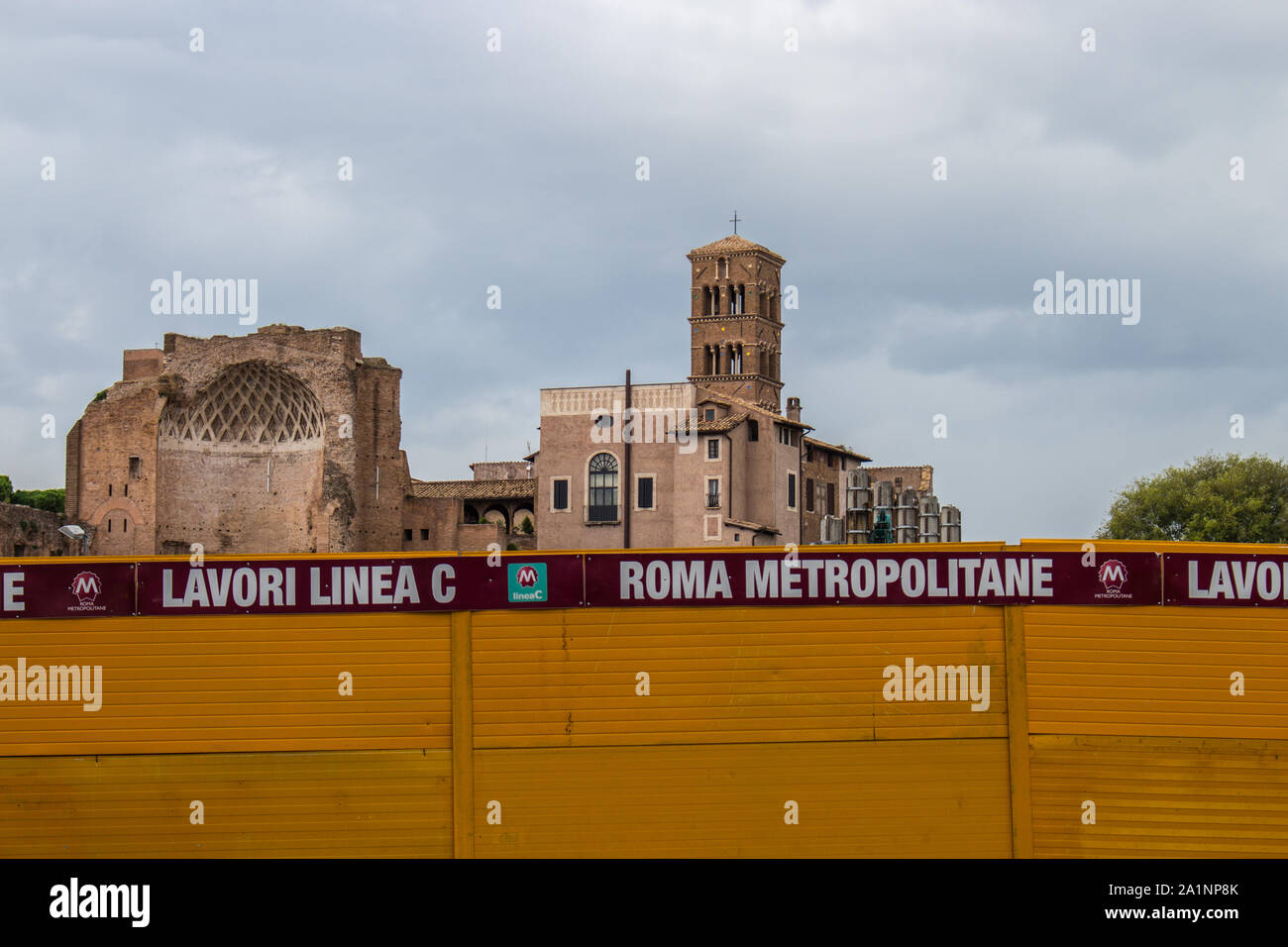 Work on the Rome Metro C Stock Photo