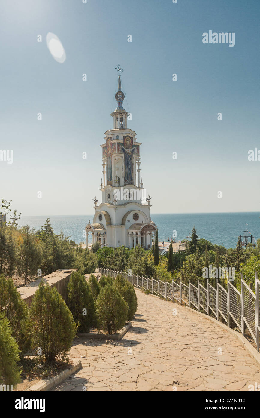 Memorial to victims on the waters of Crimea. Stock Photo