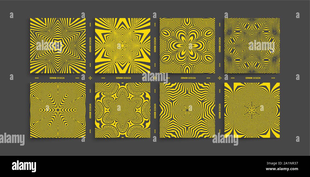 Abstract striped background. Pattern with optical illusion. Unique kaleidoscope design. Vector illustration. Stock Vector