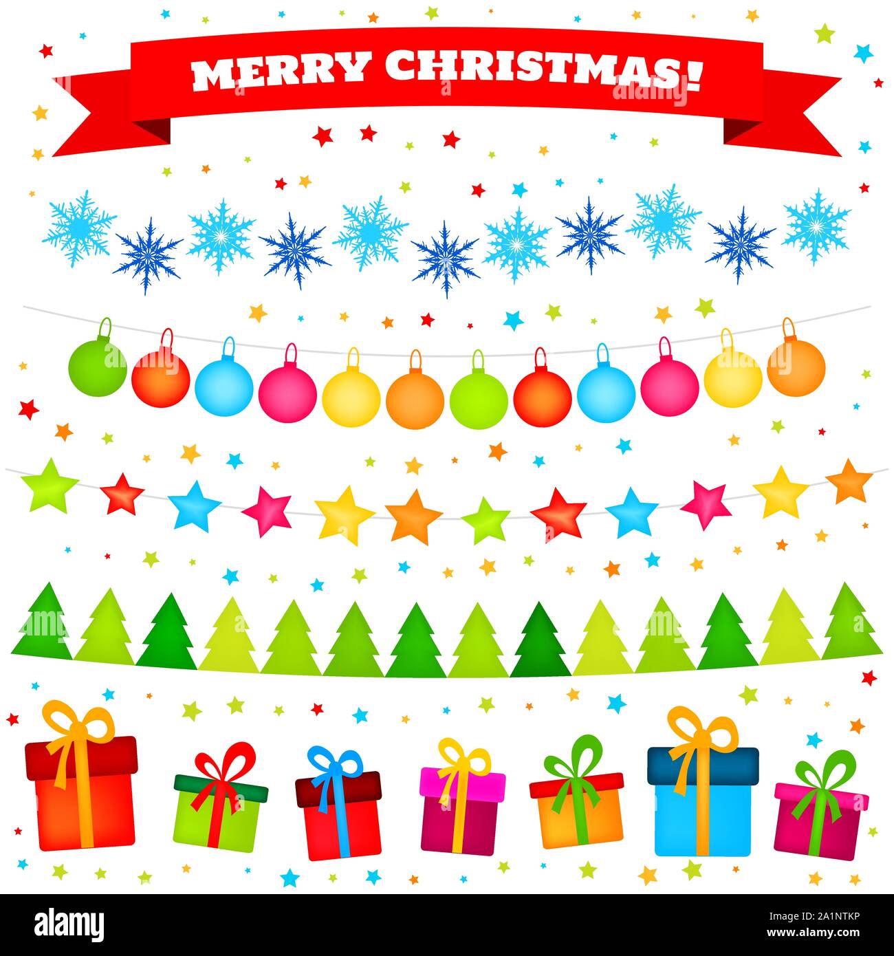 Christmas elements set vector background Stock Vector Image & Art - Alamy