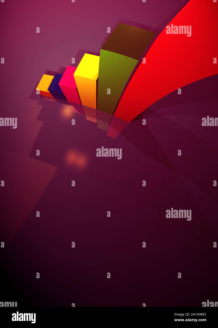 Business statistics graph made in 3d with lighting effects Stock Photo