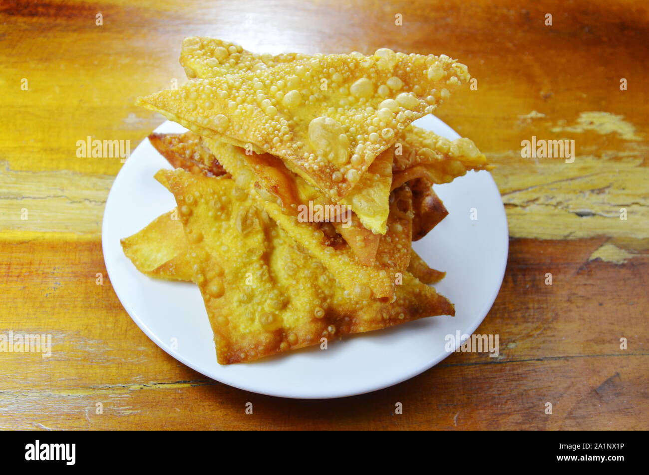 deep fried crispy dumpling strips on plate Stock Photo Alamy