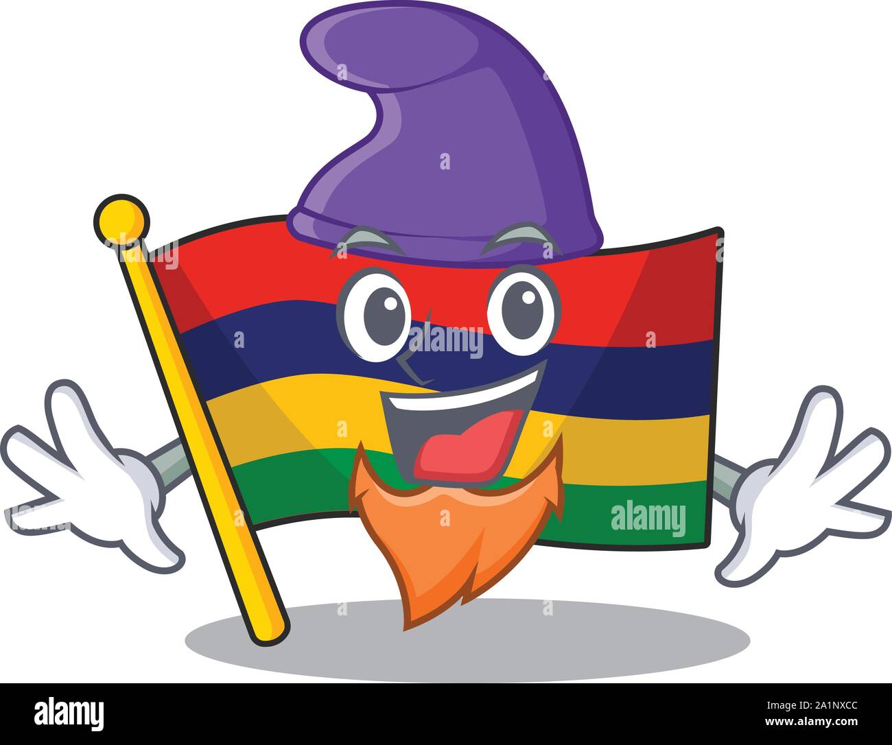 Elf flag mauritius character isolated the cartoon Stock Vector
