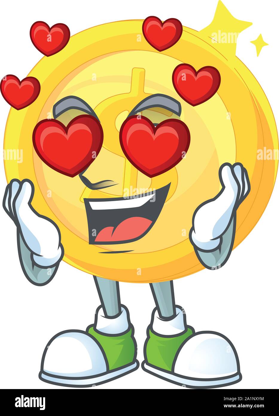 In love gold coin cartoon character for payment Stock Vector Image ...