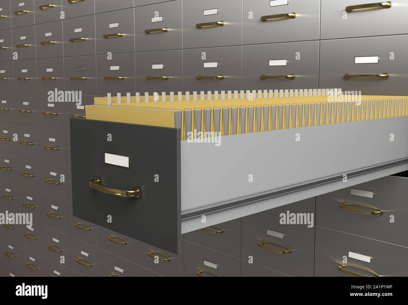 Filing Cabinet With Folders In Drawer Stock Photo 328096091 Alamy