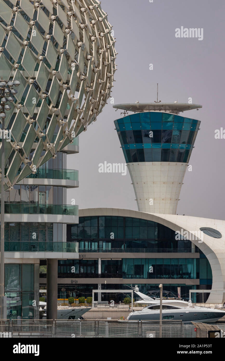Yas Hotel and Marina, Abu Dhabi, United Arab Emirates Stock Photo