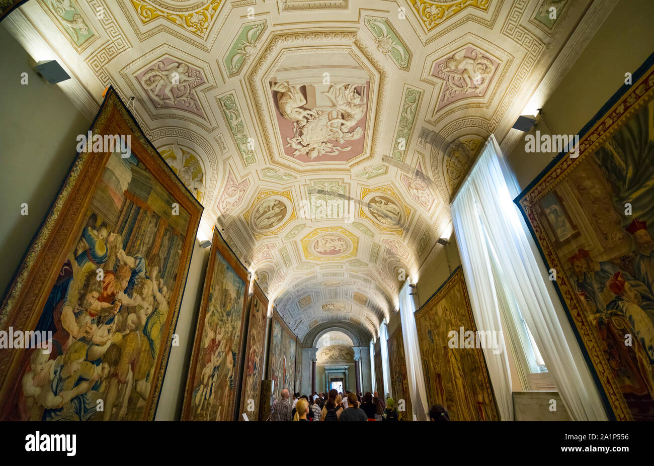 Tapestries Gallery, Vatican Museums, Vatican, Rome, Italy, Europe Stock