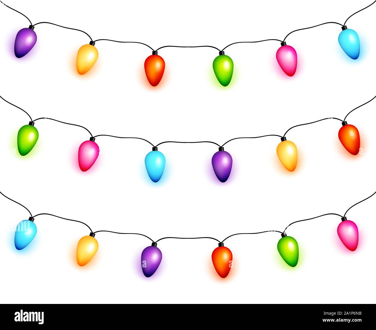 Christmas light bulbs garlands vector Stock Vector Image & Art - Alamy