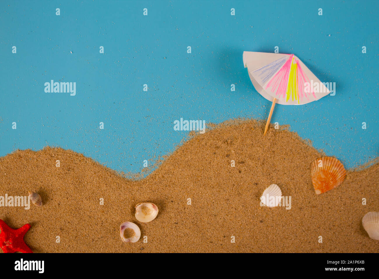 Art of striped beach umbrella on the beach Stock Photo - Alamy