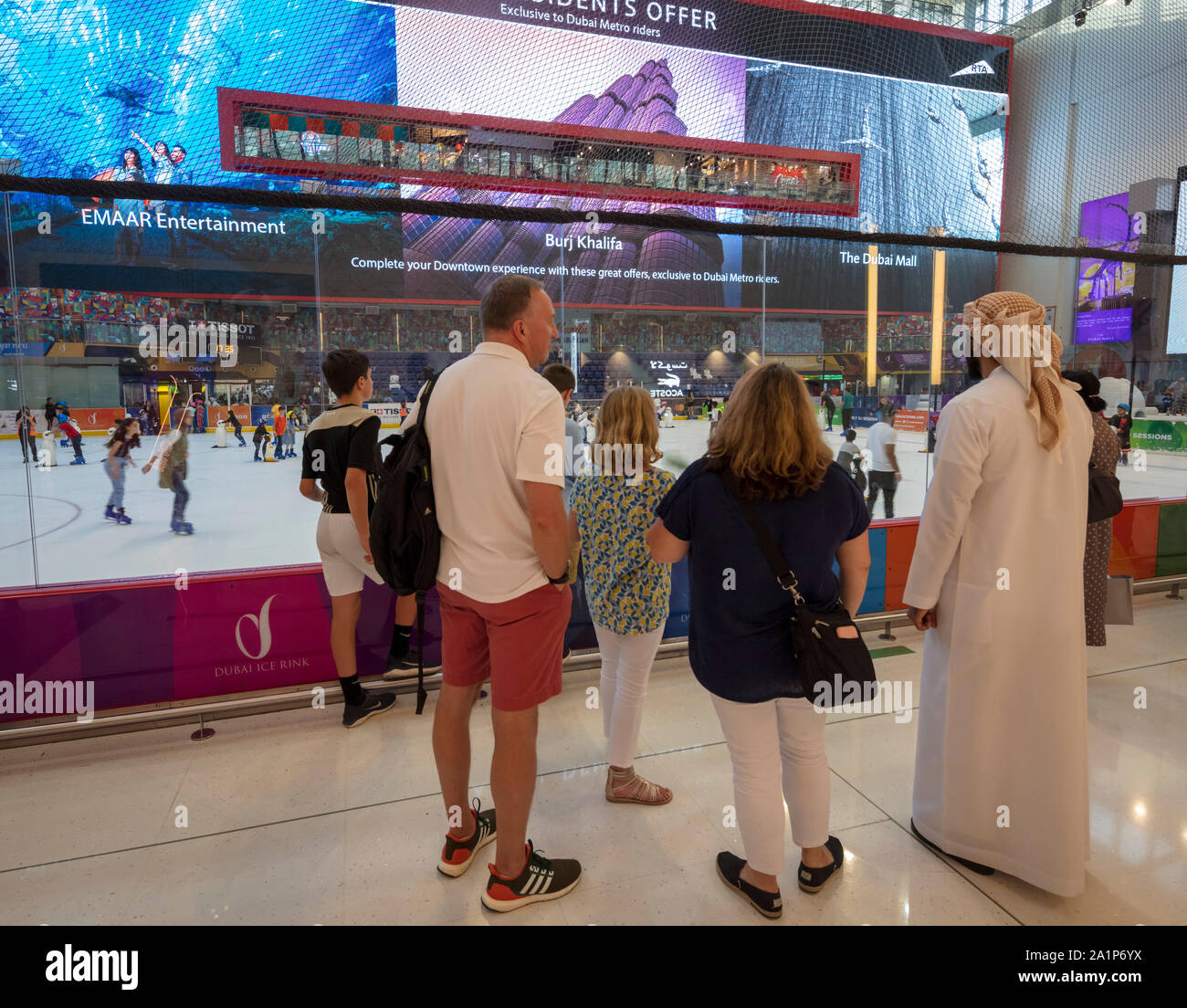 skating rink, Dubai Mall, United Arab Emirates Stock Photo Alamy