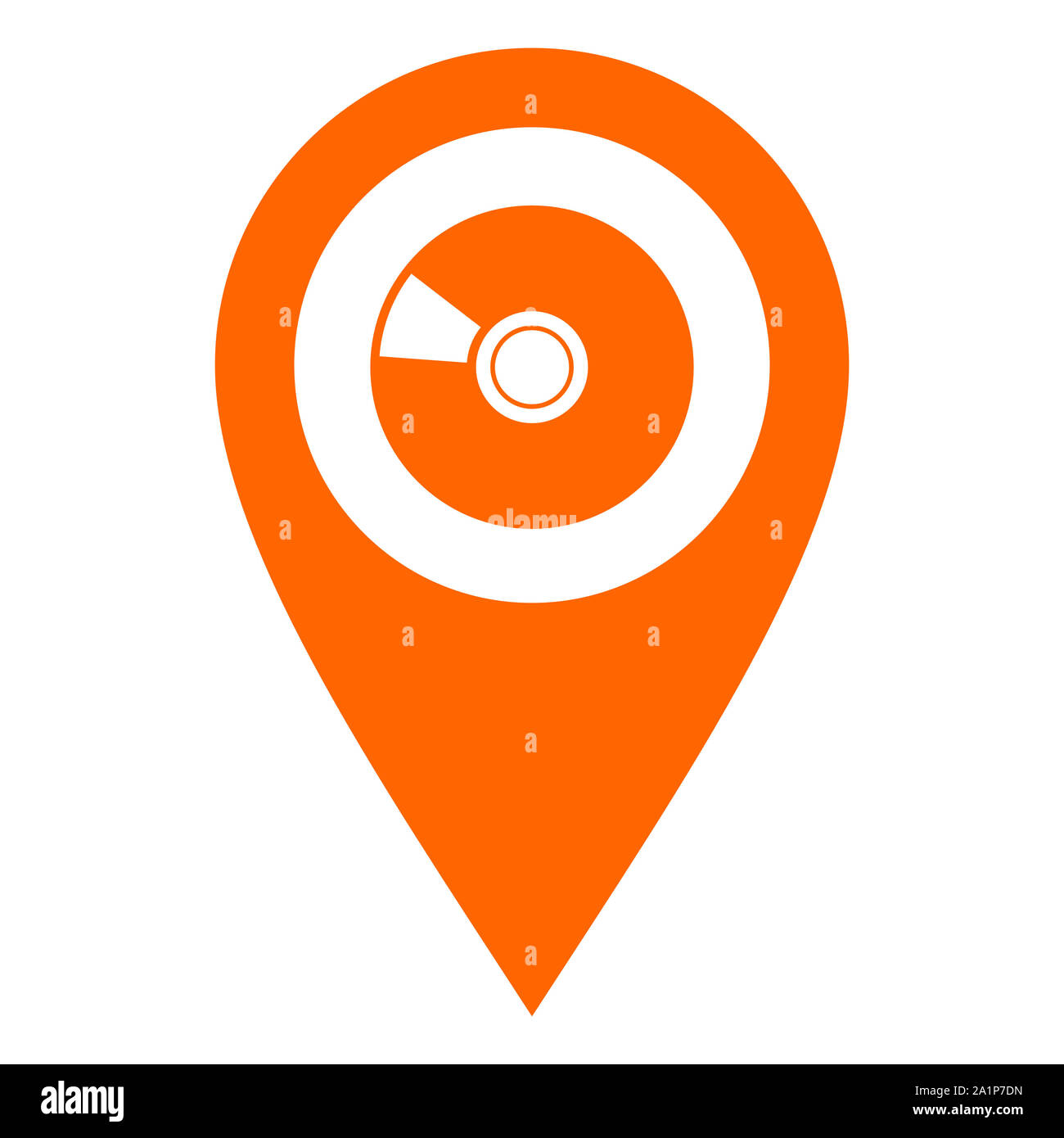 Disc and location pin Stock Photo - Alamy