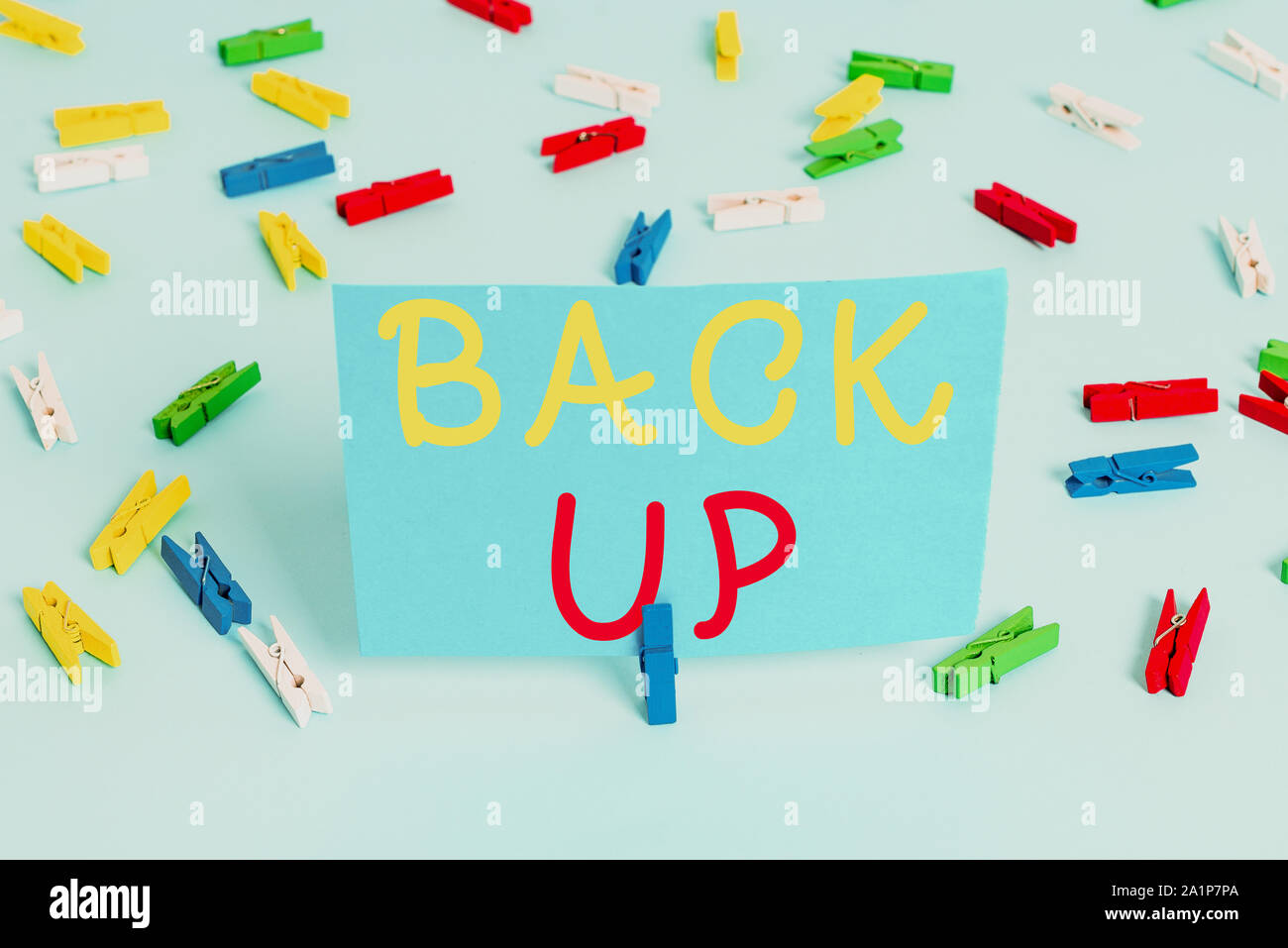 Handwriting text Back Up. Conceptual photo saving important data into ...