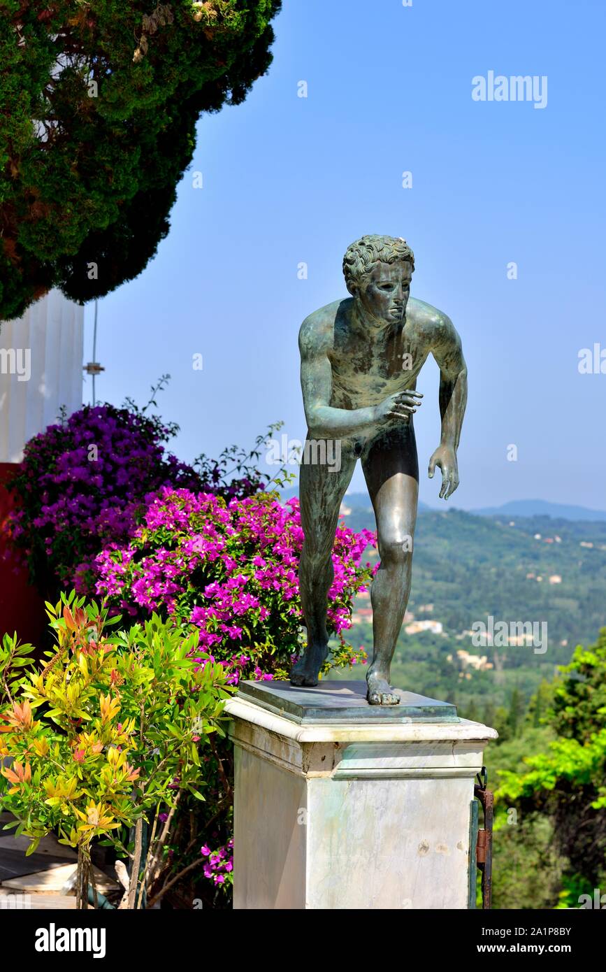 Statue, the runner,Achilleion Palace,Gastouri,Corfu island,Ionian