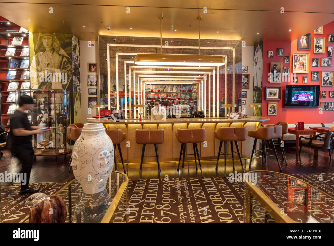 bar, Assouline Dubai Mall, United Arab Emirates Stock Photo