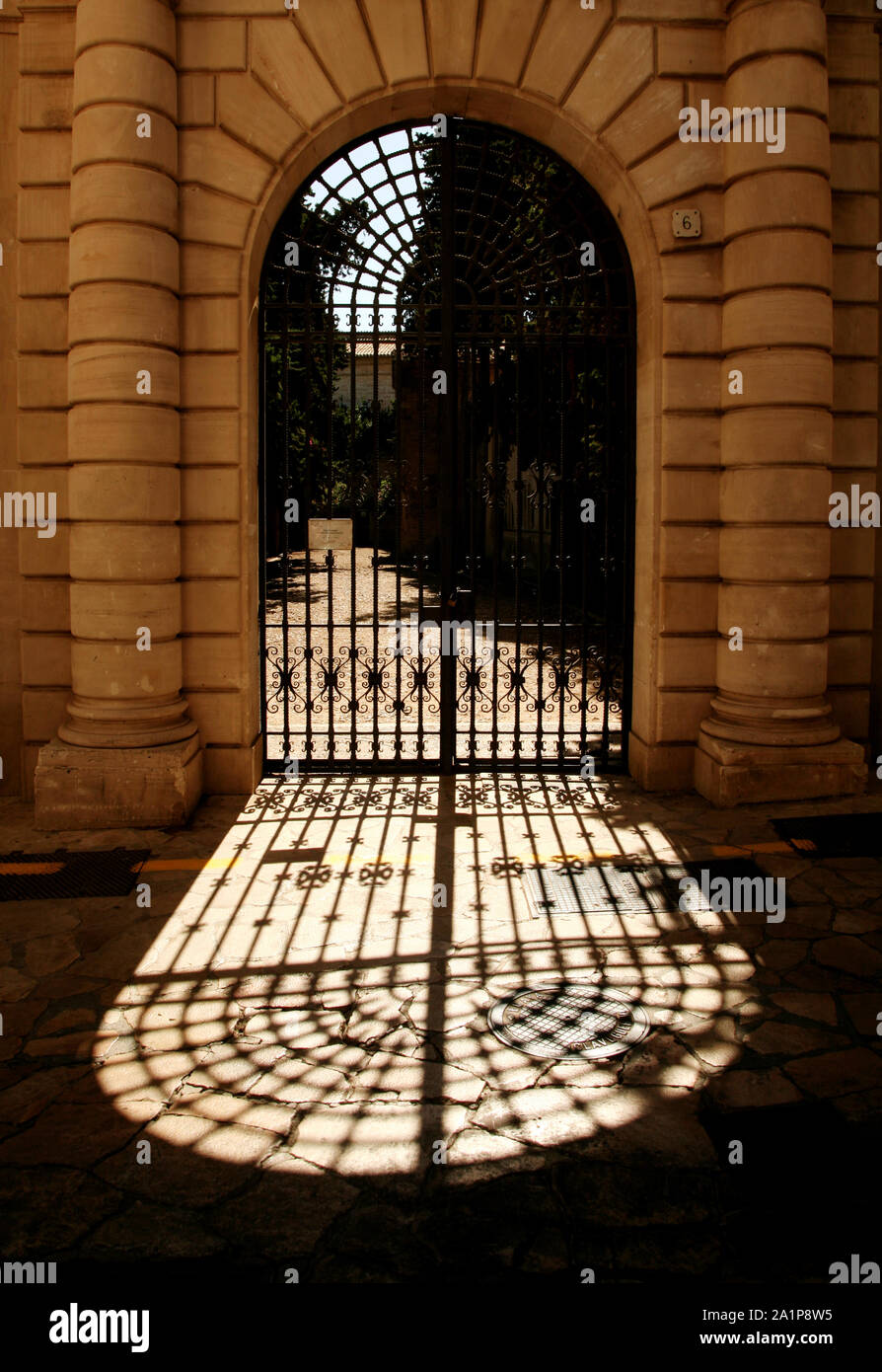 Entrance to Jardi del Bisbe, Palma, Mallorca, Spain Stock Photo