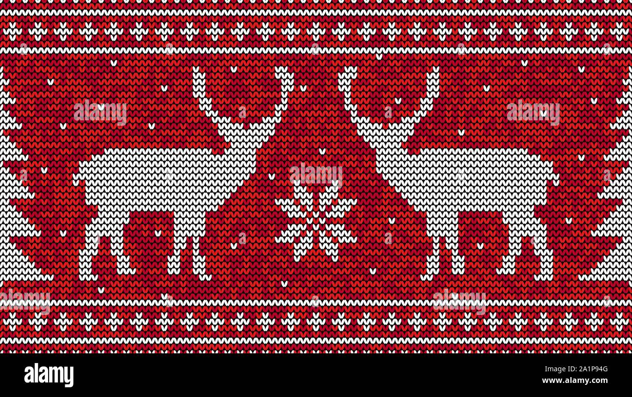 Christmas seamless pattern background with deer and pine tree vector Stock Vector