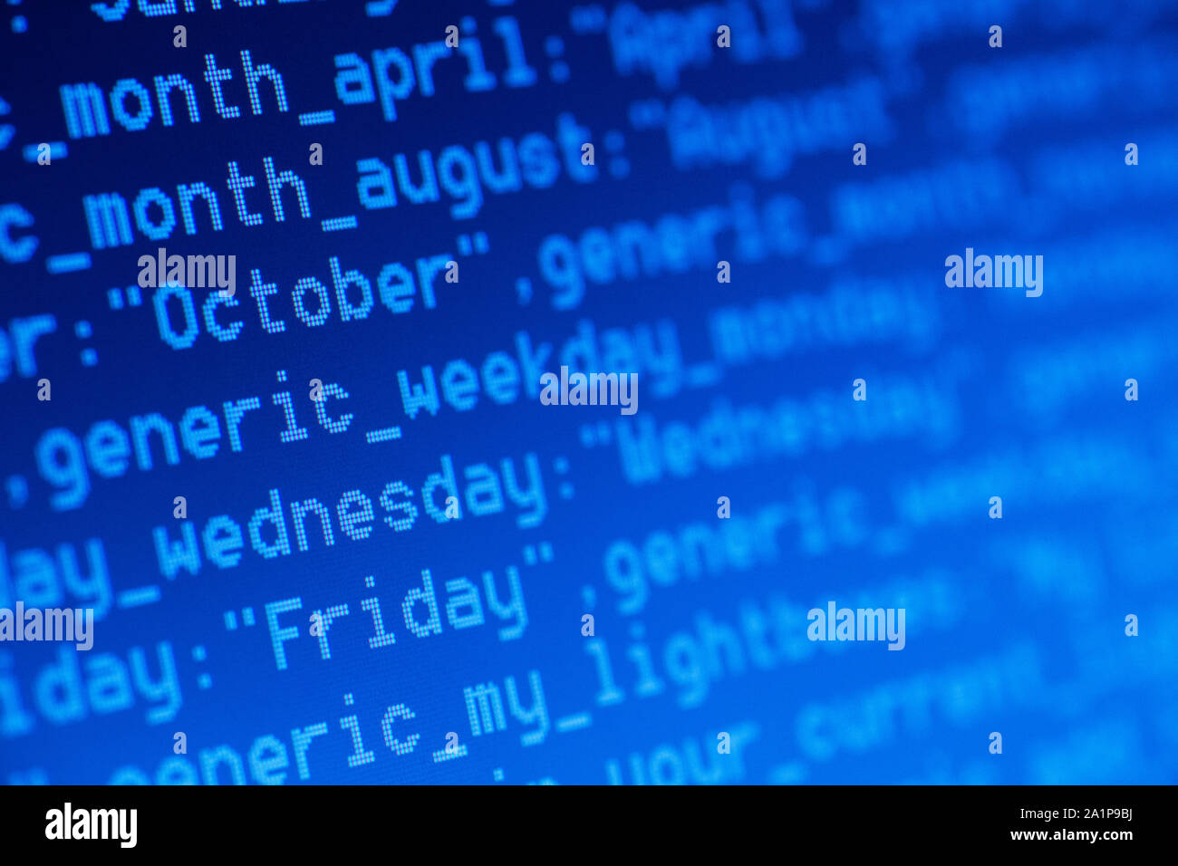 Close up of HTML codes on LED screen Stock Photo - Alamy