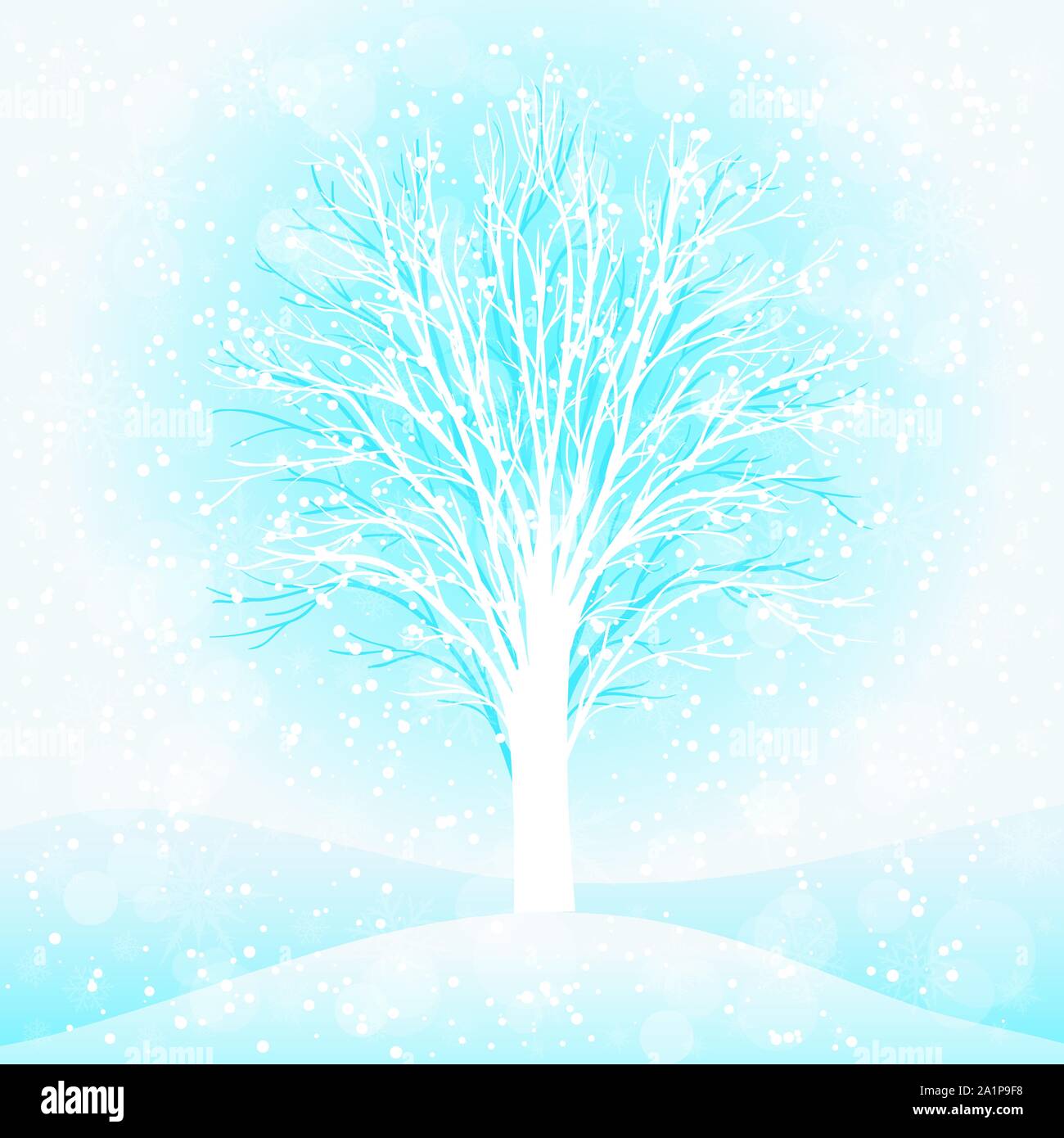 Winter tree with snow vector Stock Vector Image & Art - Alamy