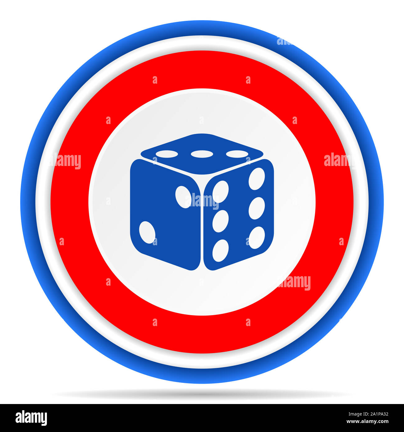Dice Game Casino Round Icon Red Blue And White French Design Illustration For Web Internet And Mobile Applications Stock Photo Alamy