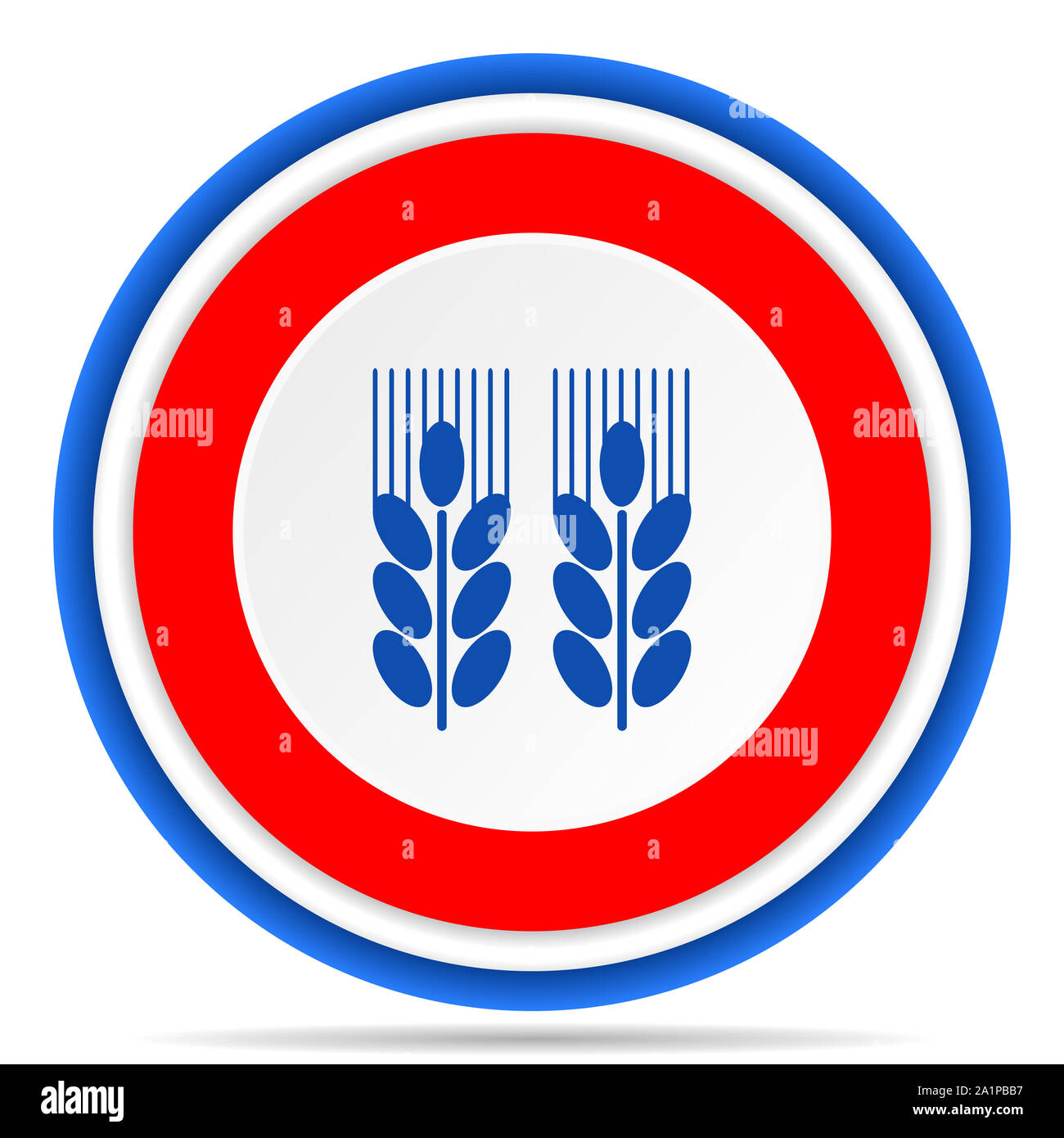 Agricultural round icon, red, blue and white french design illustration for web, internet and mobile applications. Stock Photo