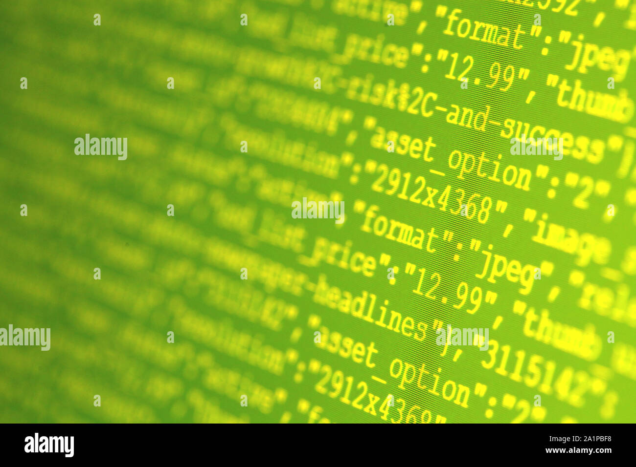 Close up of HTML codes on LED screen Stock Photo - Alamy
