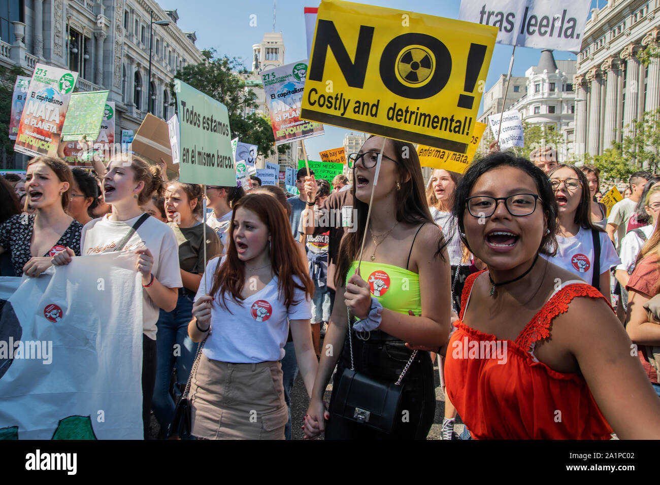 World Strike for Climate. It is the first strike in which much of society joins the youth of Fridays For Future. In addition to this movement, all env Stock Photo