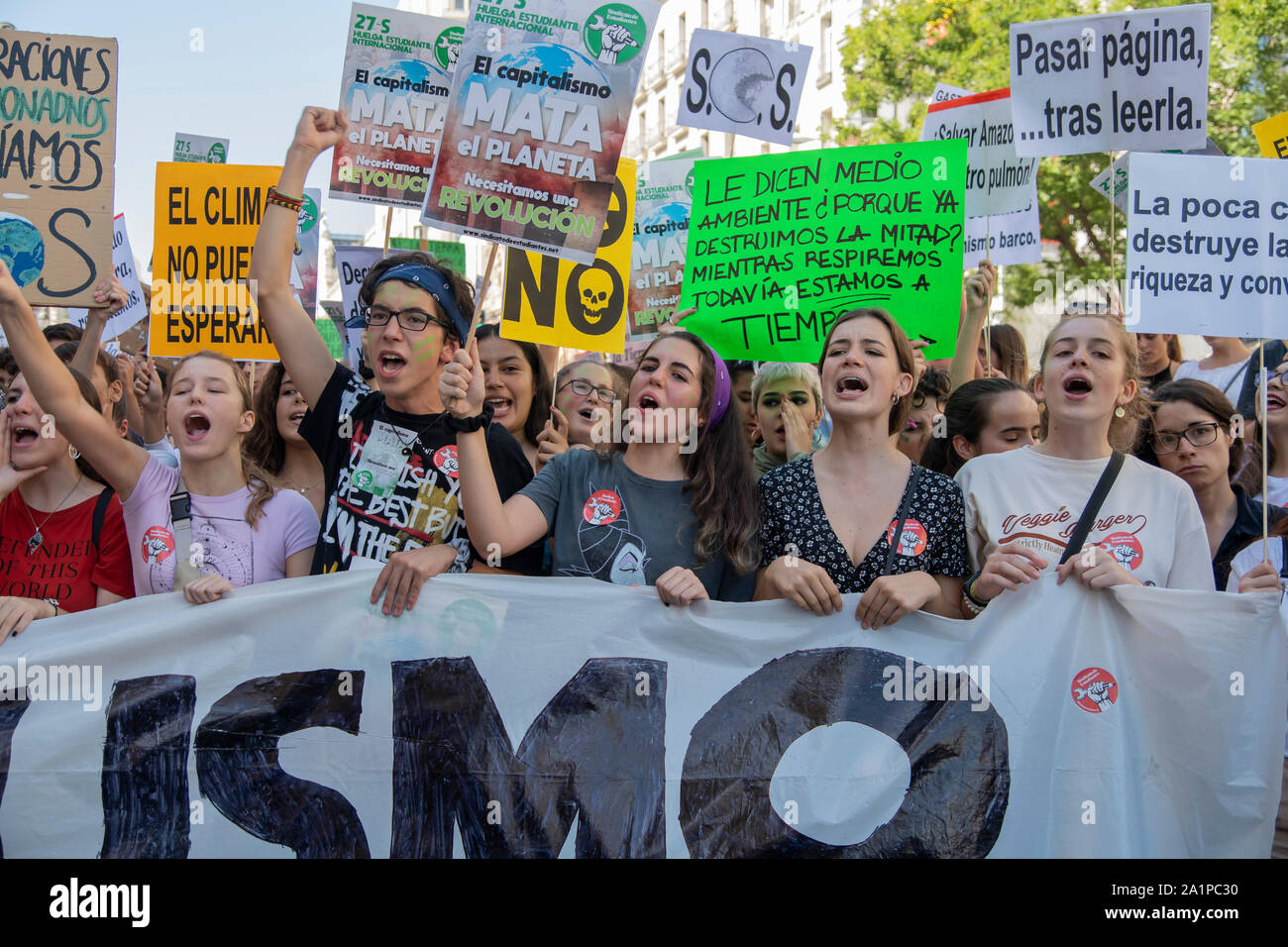 World Strike for Climate. It is the first strike in which much of society joins the youth of Fridays For Future. In addition to this movement, all env Stock Photo