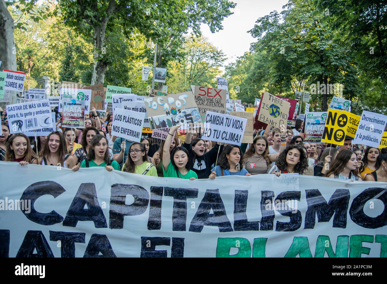 World Strike for Climate. It is the first strike in which much of society joins the youth of Fridays For Future. In addition to this movement, all env Stock Photo