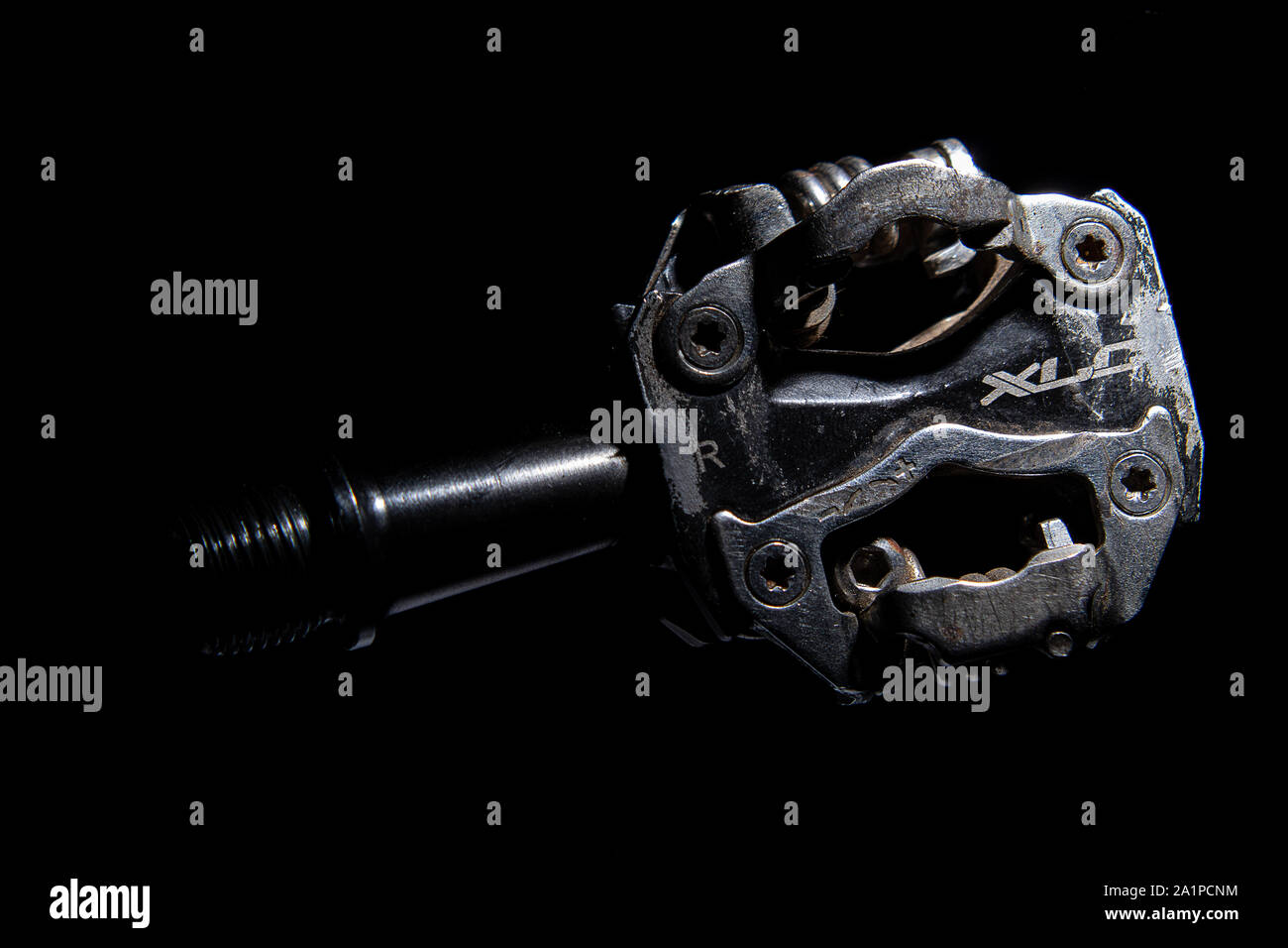 Coruna / Spain - September 26 2019: XLC professional racing pedal for mountain bike racing Stock Photo