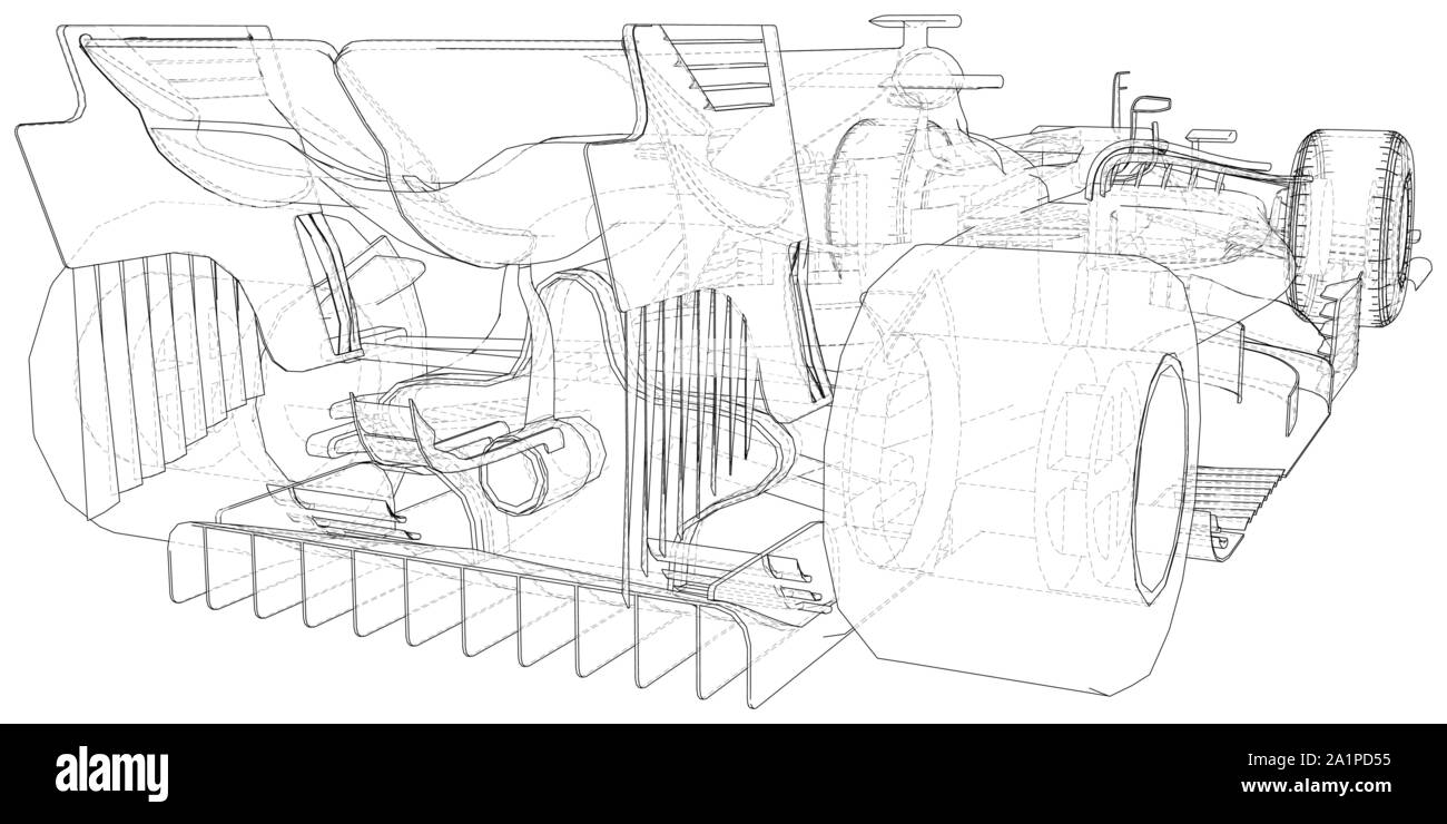 Race car. Wire-frame. EPS10 format. Vector created of 3d Stock Vector ...