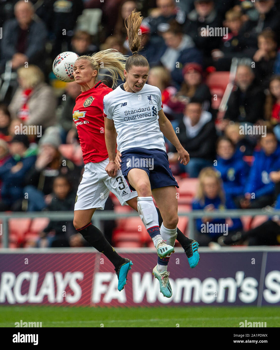 Leigh Sports Village Lancashire Uk 28th Sep 19 The Fa S Women S Super League Manchester United Women Versus Liverpool Women Lotta Okvist Of Manchester United Women Wins The Header Credit Action Plus Sports Alamy Leigh Sports Village Lancashire Uk 28th Sep 19 The Fa S Women S Super League Manchester United Women Versus Liverpool Women Lotta Okvist Of Manchester United Women Wins The Header Credit Action Plus Sports Alamy