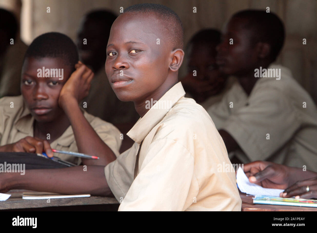 Portait d'un écolier africain. Ouidah. Bénin. Stock Photo